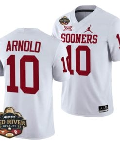 Oklahoma Sooners Jackson Arnold Jersey #10 2023 Allstate Red River Rivalry White Football