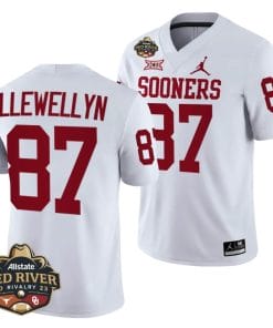 Oklahoma Sooners Jason Llewellyn Jersey #87 2023 Allstate Red River Rivalry White Football