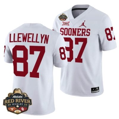 Oklahoma Sooners Jason Llewellyn Jersey #87 2023 Allstate Red River Rivalry White Football
