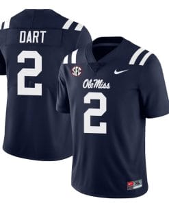Ole Miss Rebels Jaxson Dart Jersey #2 College Football All Stitched Navy