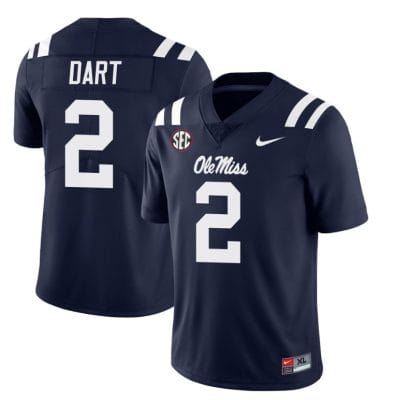 Ole Miss Rebels Jaxson Dart Jersey #2 College Football All Stitched Navy 10 Ole Miss Rebels Jaxson Dart Jersey #2 College Football All Stitched Navy