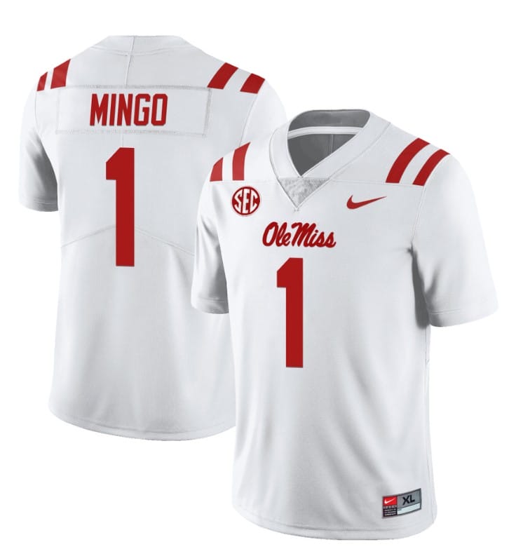 Ole Miss Rebels Jonathan Mingo Jersey #1 College Football All Stitched White 1 Ole Miss Rebels Jonathan Mingo Jersey #1 College Football All Stitched White
