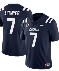 Ole Miss Rebels Luke Altmyer Jersey #7 College Football All Stitched Navy