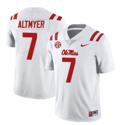Ole Miss Rebels Luke Altmyer Jersey #7 College Football All Stitched White