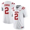 Ole Miss Rebels Matt Corral Jersey #2 College Football All Stitched White