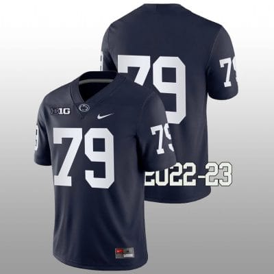 Penn State Caedan Wallace Jersey #79 College Football Game White With Name 10 Penn State Caedan Wallace Jersey #79 College Football Game Navy No Name