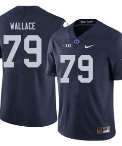 Penn State Caedan Wallace Jersey #79 College Football Game Navy With Name