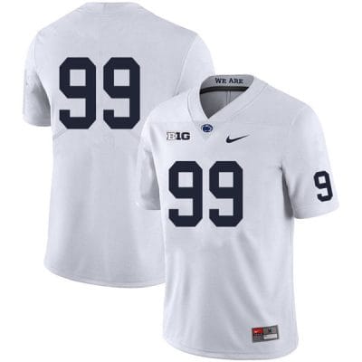 Penn State Coziah Izzard Jersey #99 College Football Game White No Name 10 Penn State Coziah Izzard Jersey #99 College Football Game White No Name