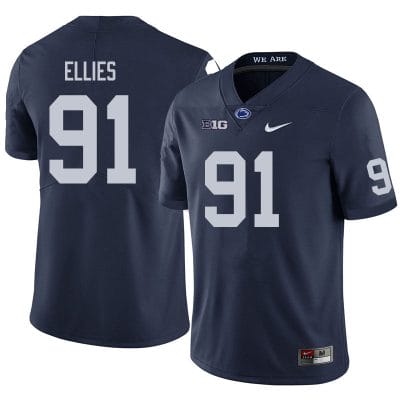 Penn State Dvon Ellies Jersey #91 College Football Game Navy With Name 10 Penn State Dvon Ellies Jersey #91 College Football Game Navy With Name