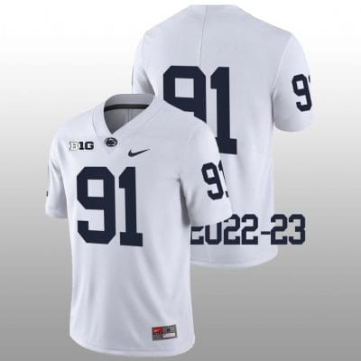 Penn State Dvon Ellies Jersey #91 College Football Game White No Name 10 Penn State Dvon Ellies Jersey #91 College Football Game White No Name