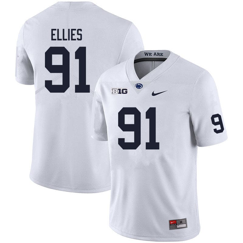 Penn State Dvon Ellies Jersey #91 College Football Game White With Name 1 Penn State Dvon Ellies Jersey #91 College Football Game White With Name