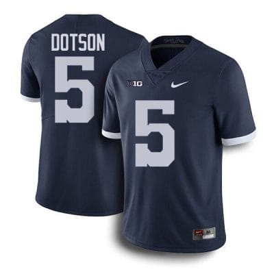 Penn State Jahan Dotson Jersey #5 College Football Game Navy Retro With Name 10 Penn State Jahan Dotson Jersey #5 College Football Game Navy Retro With Name
