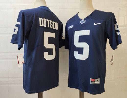 Penn State Jahan Dotson Jersey #5 College Football Game Navy With Name