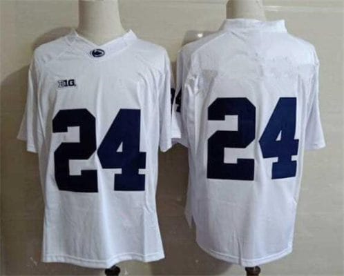 Penn State Keyvone Lee Jersey #24 College Football Game White No Name