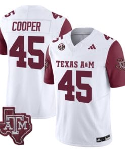 Texas A&M Aggies Edgerrin Cooper Jersey #45 Vapor Limited College Football Maroon Sleeves