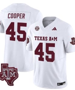 Texas A&M Aggies Edgerrin Cooper Jersey #45 Vapor Limited College Football White