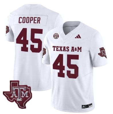 Texas A&M Aggies Edgerrin Cooper Jersey #45 Vapor Limited College Football White