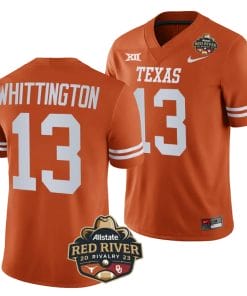 Texas Longhorns Jordan Whittington Jersey #13 2023 Allstate Red River Rivalry Orange Football