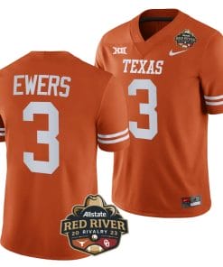 Texas Longhorns Quinn Ewers Jersey #3 2023 Allstate Red River Rivalry Orange Football