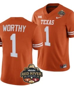 Texas Longhorns Xavier Worthy Jersey #1 2023 Allstate Red River Rivalry Orange Football