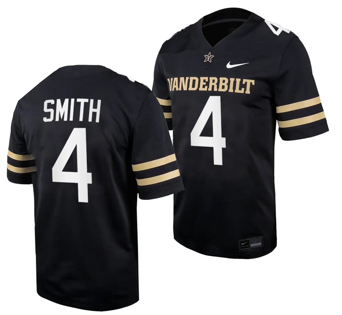 Vanderbilt Commodores Patrick Smith Jersey Home College Football Black #4 1 Vanderbilt Commodores Patrick Smith Jersey Home College Football Black #4