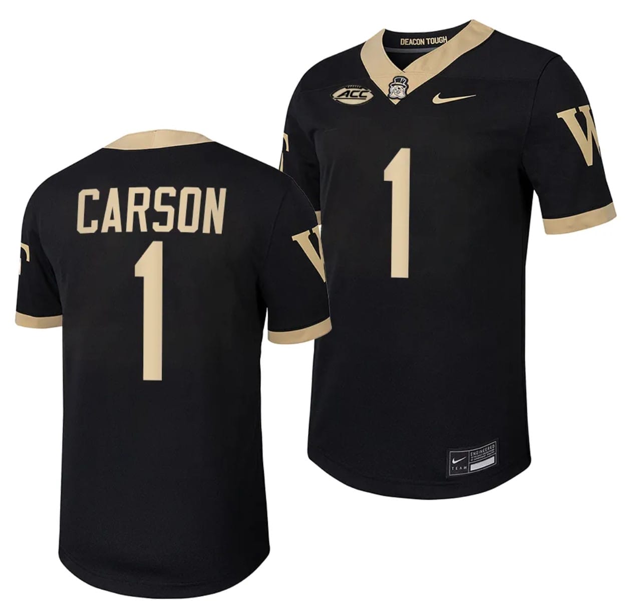 Wake Forest Demon Deacons Caelen Carson Jersey Home College Football Replica Black #1 1 Wake Forest Demon Deacons Caelen Carson Jersey Home College Football Replica Black #1