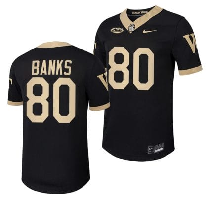 Wake Forest Demon Deacons Jahmal Banks Jersey Home College Football Replica Black #80