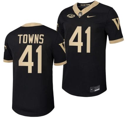 Wake Forest Demon Deacons Will Towns Jersey Home College Football Replica Black #41