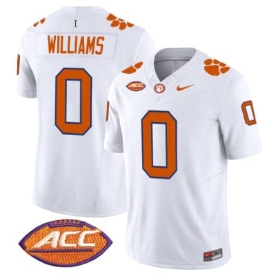 Antonio Williams Jersey #0 Clemson Tigers Vapor Limited Acc Patch College Football Stitched White 8 Antonio Williams Jersey #0 Clemson Tigers Vapor Limited Acc Patch College Football Stitched White
