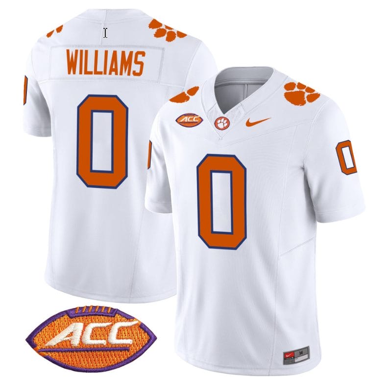 Antonio Williams Jersey #0 Clemson Tigers Vapor Limited Acc Patch College Football Stitched White 1 Antonio Williams Jersey #0 Clemson Tigers Vapor Limited Acc Patch College Football Stitched White