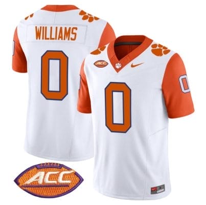 Antonio Williams Jersey #0 Clemson Tigers Vapor Limited Acc Patch College Football Stitched Orange Sleeves 8 Antonio Williams Jersey #0 Clemson Tigers Vapor Limited Acc Patch College Football Stitched Orange Sleeves