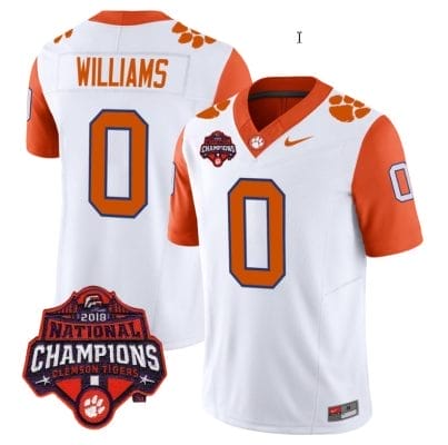 Antonio Williams Jersey #0 Clemson Tigers Vapor Limited Champions Patch College Football Stitched Orange Sleeves