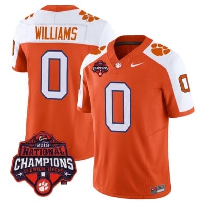 Antonio Williams Jersey #0 Clemson Tigers Vapor Limited Champions Patch College Football Stitched Alternate
