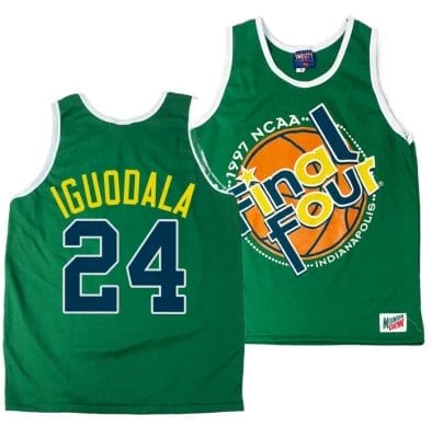 Arizona Wildcats Andre Iguodala Jersey #24 1997 NCAA Champions Final Four Green