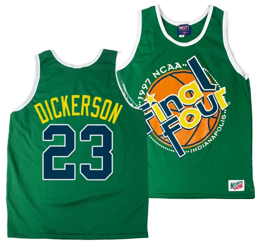 Arizona Wildcats Michael Dickerson Jersey #23 1997 NCAA Champions Final Four Green 1 Arizona Wildcats Michael Dickerson Jersey #23 1997 NCAA Champions Final Four Green