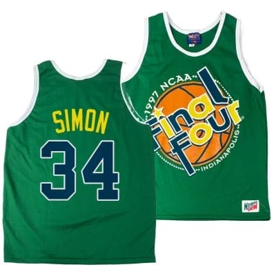 Arizona Wildcats Miles Simon Jersey #34 1997 NCAA Champions Final Four Green 8 Arizona Wildcats Miles Simon Jersey #34 1997 NCAA Champions Final Four Green
