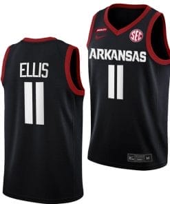 Arkansas Razorbacks El Ellis Jersey #3 College Basketball Black