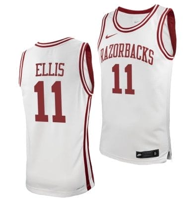 Arkansas Razorbacks El Ellis Jersey #3 College Basketball White