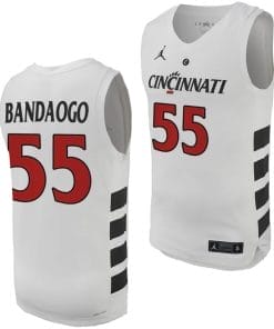 Aziz Bandaogo Jersey #55 Cincinnati Bearcats College Basketball Replica 2023-24 White