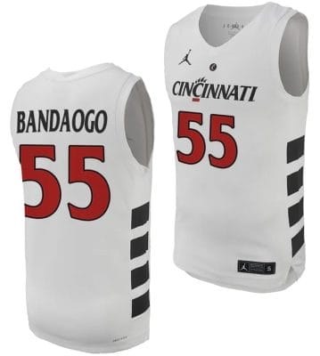 Aziz Bandaogo Jersey #55 Cincinnati Bearcats College Basketball Replica 2023-24 White