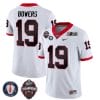 Brock Bowers Jersey #19 Georgia Bulldogs Football 2023 Champions and Vince Dooley Patch White All Stitched