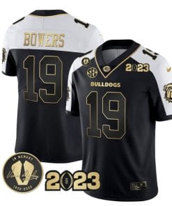Brock Bowers Jersey #19 Georgia Bulldogs Football 2023 and Vince Dooley Patch Alternate All Stitched