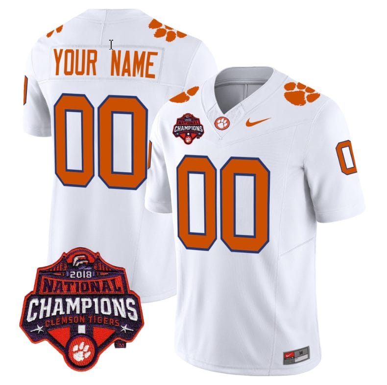 Custom Clemson Tigers Jersey Name and Number Vapor Limited College Football Stitched White 1 Custom Clemson Tigers Jersey Name and Number Vapor Limited College Football Stitched White