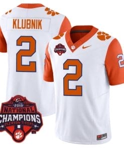 Cade Klubnik Jersey #2 Clemson Tigers Vapor Limited Champions Patch College Football Stitched Orange Sleeves