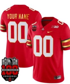 Custom Ohio State Buckeyes Jersey Name and Number College Football Stitched Gold Trim Scarlet
