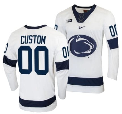 Custom Penn State Jersey Name and Number White College Hockey Replica 2023-24