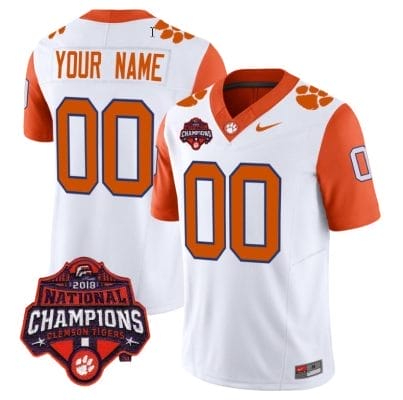Custom Clemson Tigers Jersey Name and Number Vapor Limited College Football Stitched Orange Sleeves