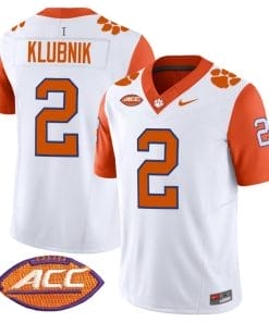 Cade Klubnik Jersey #2 Clemson Tigers Vapor Limited Acc Patch College Football Stitched Orange Sleeves
