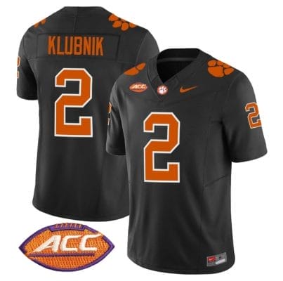 Cade Klubnik Jersey #2 Clemson Tigers Vapor Limited Acc Patch College Football Stitched Black 8 Cade Klubnik Jersey #2 Clemson Tigers Vapor Limited Acc Patch College Football Stitched Black