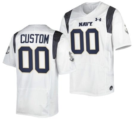 Custom Navy Midshipmen Jersey Name and Number Premier Replica College Football White 10 Custom Navy Midshipmen Jersey Name and Number Premier Replica College Football White